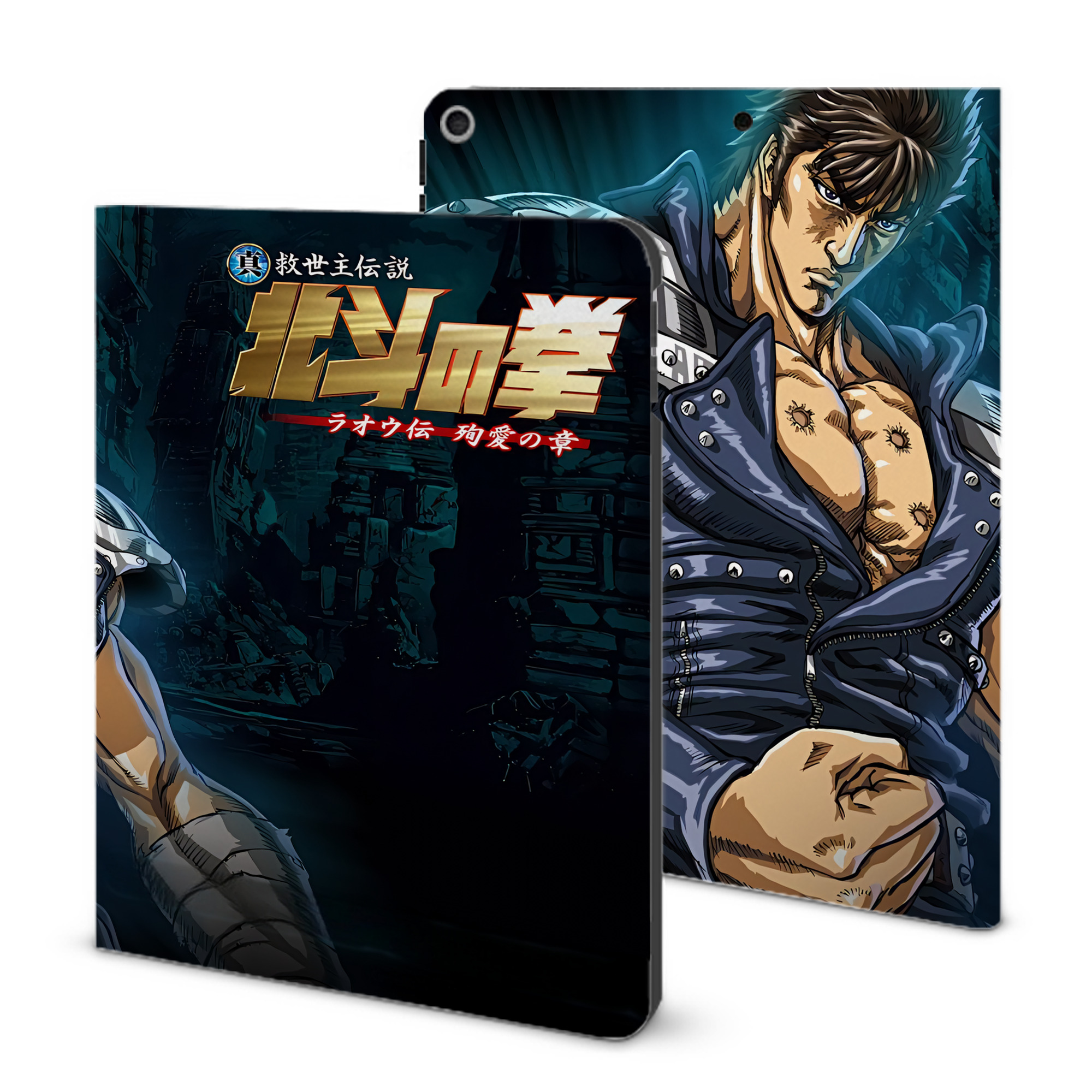 （画像用） 北斗の拳 Fist of the North Star IPad ケース ブック型 PUレザー TPU 耐衝撃 軽量 薄型 ペン収納なし 全面保護 IPad 各モデル対応